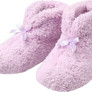 MSR Imports Women's Chenille Slippers - Soft Ultra-Plush Booties, Lavender XL